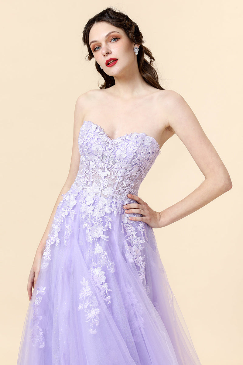 Light purple strapless clearance dress