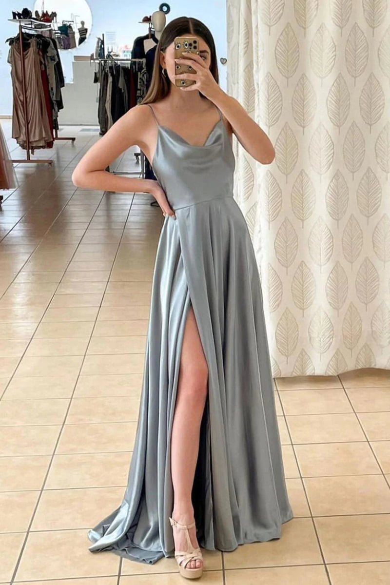 Slate grey hot sale evening dress