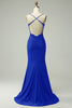 Load image into Gallery viewer, Royal Blue Halter Mermaid Prom Dress with Beading