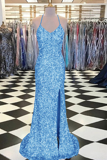 Royal Blue Sequin Mermaid Prom Dress