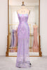 Load image into Gallery viewer, Lilac Mermaid Spaghetti Straps Backless Long Prom Dress With Sequin