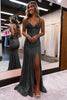 Load image into Gallery viewer, Mermaid Spaghetti Straps Orange Sparkly Prom Dress with Sequins