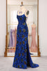 Load image into Gallery viewer, Sparkly Mermaid Navy Spaghetti Straps Long Sequin Prom Dress