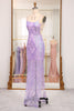 Load image into Gallery viewer, Lilac Mermaid Spaghetti Straps Backless Long Prom Dress With Sequin