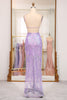 Load image into Gallery viewer, Lilac Mermaid Spaghetti Straps Backless Long Prom Dress With Sequin