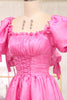 Load image into Gallery viewer, A Line Fuchsia Square Neck Long Prom Dress