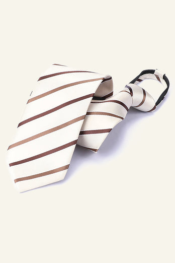 Dark Grey Striped Men's Tie For Party