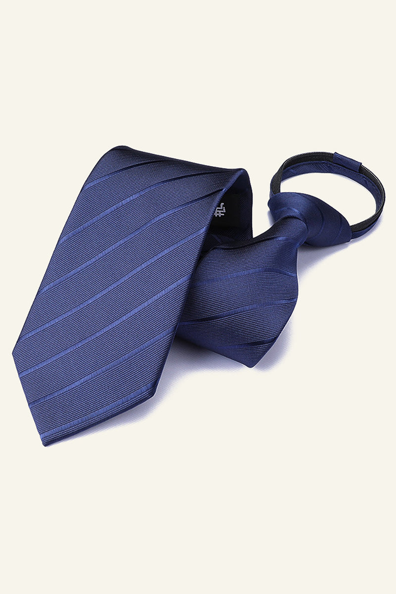 Load image into Gallery viewer, Dark Grey Striped Men&#39;s Tie For Party