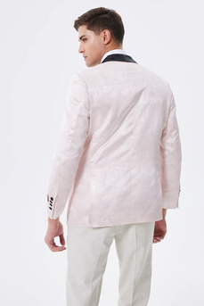 Light Pink Shawl Lapel Men's Blazer