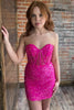 Load image into Gallery viewer, Sparkly Corset Hot Pink Graduation Dress with Lace-up Back