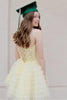 Load image into Gallery viewer, Lemon Yellow A Line Tiered Corset Tulle Cute Graduation Dress