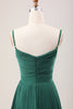 Load image into Gallery viewer, Dark Green A Line Spaghetti Straps Long Chiffon Bridesmaid Dress