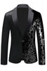 Load image into Gallery viewer, Sparkly Black Sequins Notched Lapel Men&#39;s Blazer