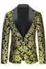 Load image into Gallery viewer, Golden Notched Lapel Jacquard Men&#39;s Blazer