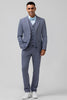 Load image into Gallery viewer, Notch Lapel Grey Blue Single Breasted 3 Pieces Men&#39;s Prom Suits