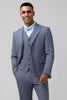 Load image into Gallery viewer, Notch Lapel Grey Blue Single Breasted 3 Pieces Men&#39;s Prom Suits