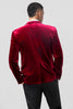 Load image into Gallery viewer, Single Breasted Burgundy Velvet Men&#39;s Blazer