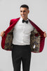 Load image into Gallery viewer, Single Breasted Burgundy Velvet Men&#39;s Blazer