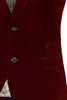 Load image into Gallery viewer, Burgundy Velvet Single Breasted Men&#39;s Blazer