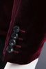 Load image into Gallery viewer, Burgundy Velvet Single Breasted Men&#39;s Blazer