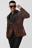 Load image into Gallery viewer, Brown Shawl Lapel Glitter Men&#39;s Blazer