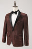 Load image into Gallery viewer, Shawl Lapel Brown One Button Men&#39;s Blazer