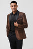 Load image into Gallery viewer, Brown Shawl Lapel Glitter Men&#39;s Blazer