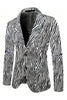 Load image into Gallery viewer, Black and White Printed Notched Lapel Men&#39;s Blazer