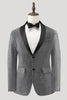 Load image into Gallery viewer, Grey Shawl Lapel Single Breasted Men&#39;s Prom Blazer