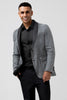 Load image into Gallery viewer, Shawl Lapel Grey Single Breasted Men&#39;s Blazer