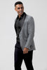 Load image into Gallery viewer, Shawl Lapel Grey Single Breasted Men&#39;s Blazer