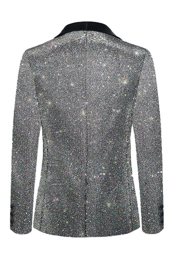 Glitter Grey Shawl Lapel Men's Prom Blazer