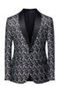 Load image into Gallery viewer, Black Shawl Lapel Print Men&#39;s Blazer