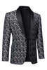 Load image into Gallery viewer, Black Shawl Lapel Print Men&#39;s Blazer