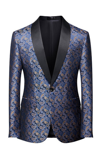 Navy Print Men's Formal Blazer