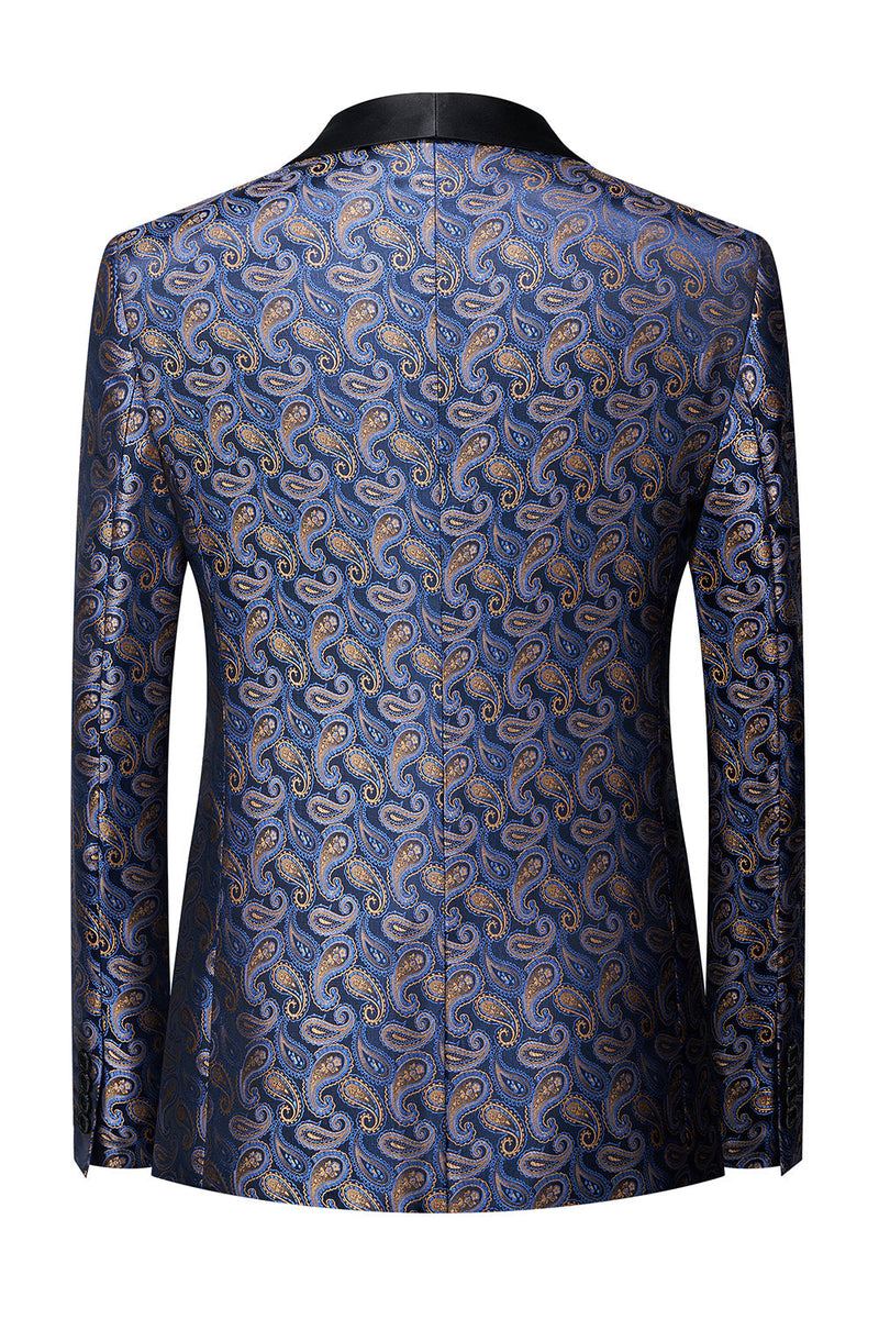 Load image into Gallery viewer, Navy Print Men&#39;s Formal Blazer