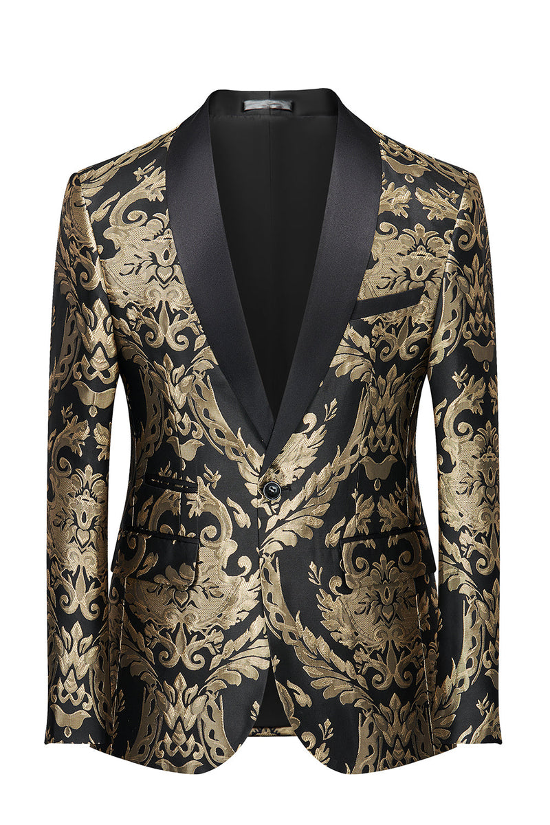 Load image into Gallery viewer, Black Golden Embroidery Men&#39;s Blazer