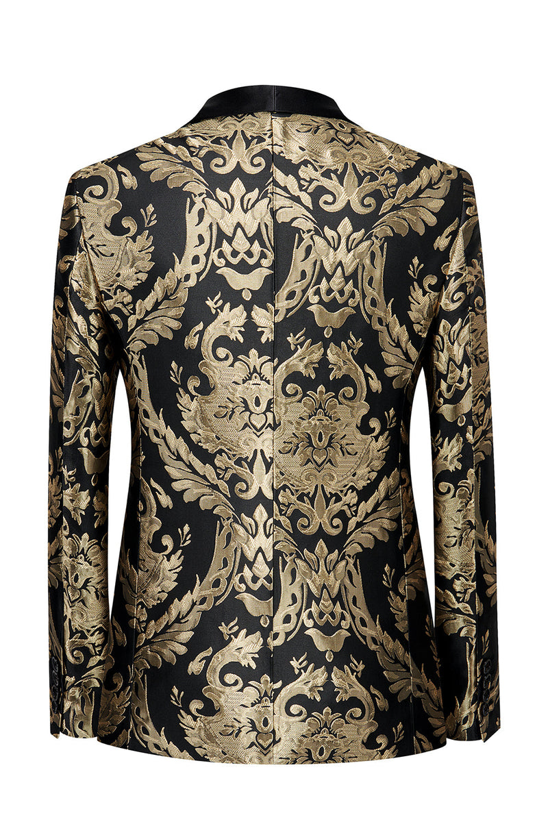 Load image into Gallery viewer, Black Golden Embroidery Men&#39;s Blazer