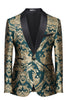 Load image into Gallery viewer, Dark Green Men&#39;s Prom Blazer with Embroidery