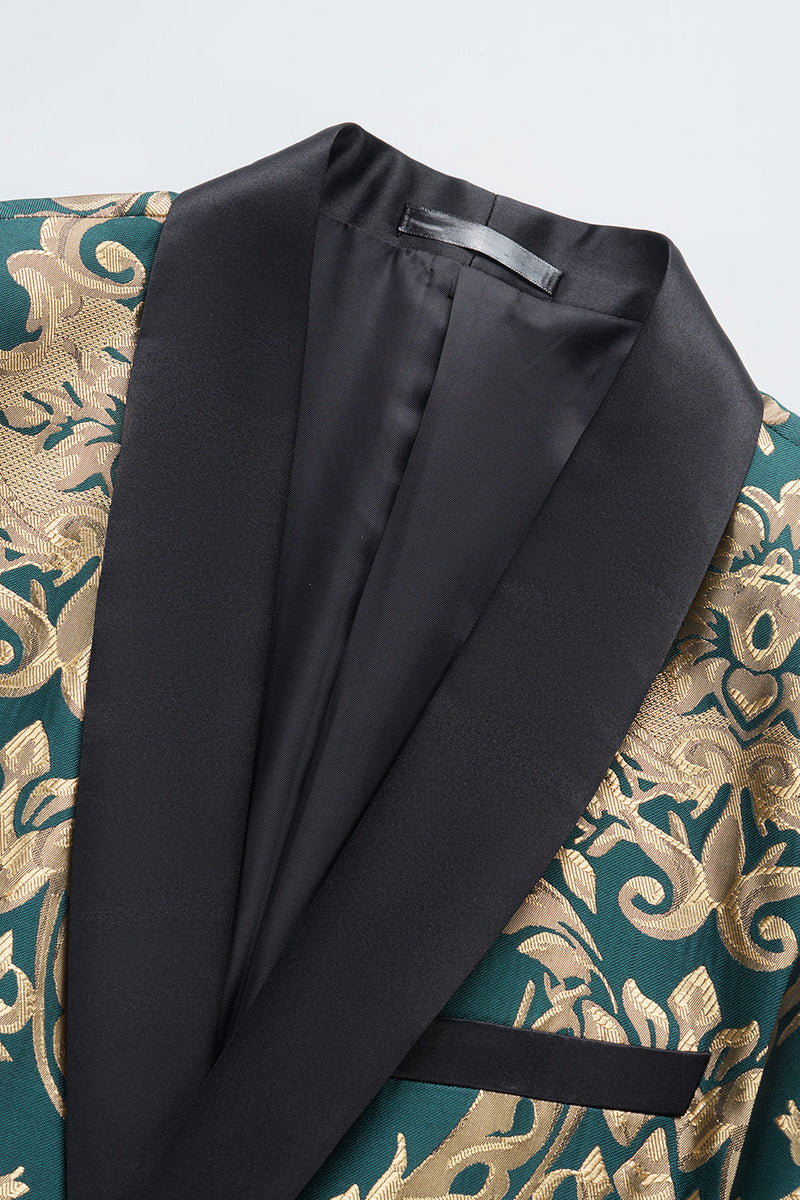 Load image into Gallery viewer, Dark Green Men&#39;s Prom Blazer with Embroidery