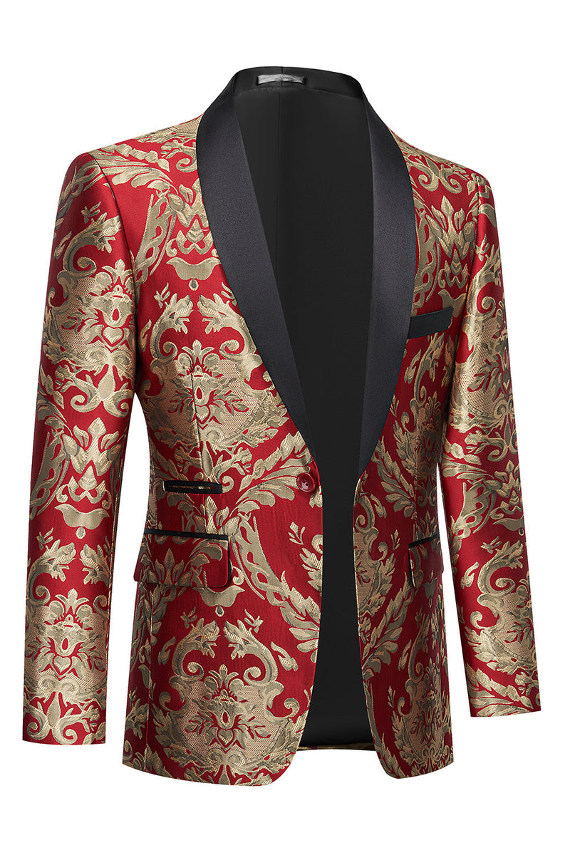 Load image into Gallery viewer, Dark Green Men&#39;s Prom Blazer with Embroidery