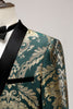 Load image into Gallery viewer, Dark Green Shawl Lapel One Button Jacquard Men&#39;s Prom Blazer