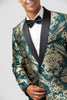 Load image into Gallery viewer, Shawl Lapel One Button Dark Green Men&#39;s Blazer