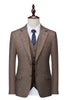 Load image into Gallery viewer, Brown 3 Pieces Men&#39;s Suit Slim Fit Groomsmen Suit