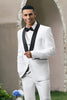 Load image into Gallery viewer, White Shawl Lapel 3 Pieces One Button Men&#39;s Suits