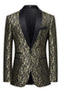 Load image into Gallery viewer, Golden Jacquard Shawl Lapel Men&#39;s Blazer