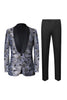 Load image into Gallery viewer, Grey Jacquard Shawl Lapel Men&#39;s 2 Pieces Suits