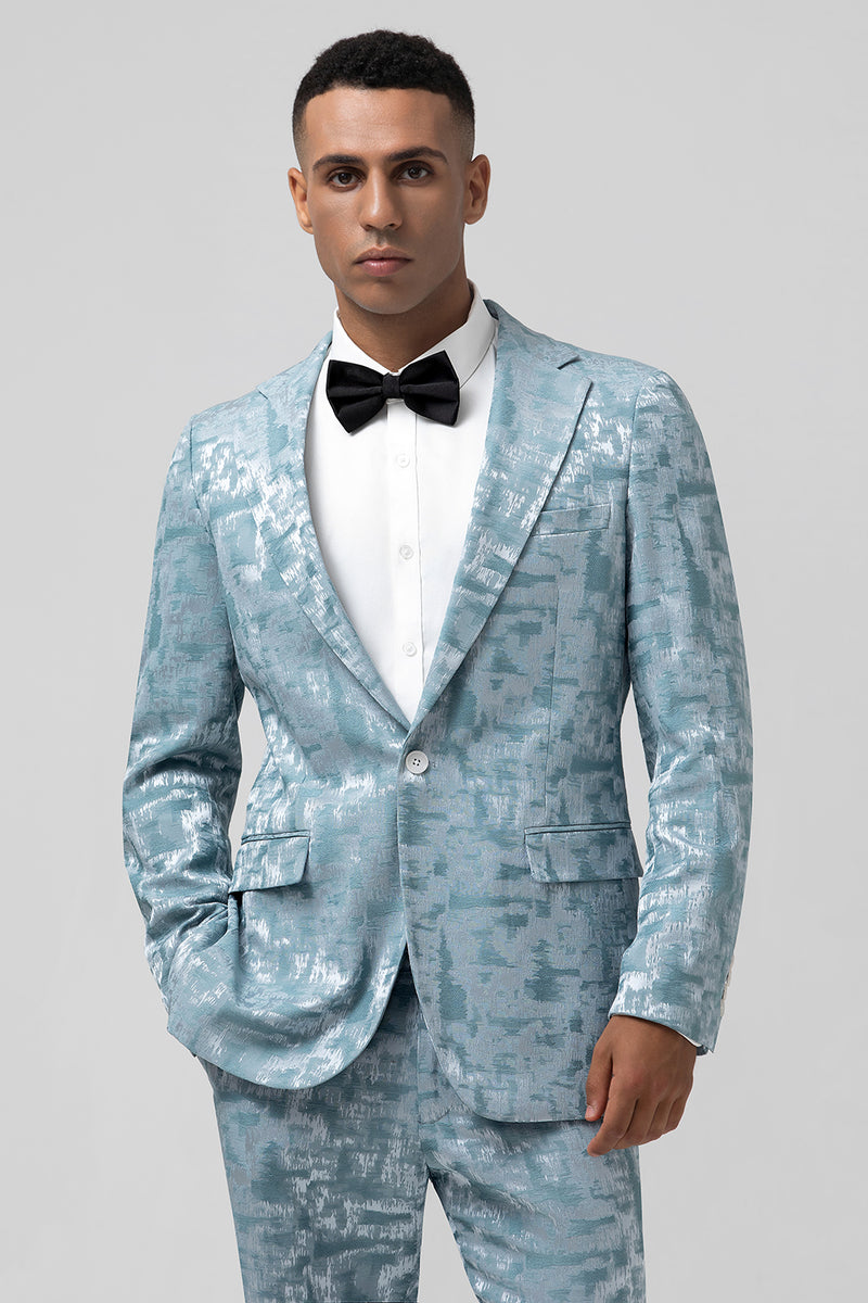 Load image into Gallery viewer, Light Blue Notch Lapel 2 Pieces Men&#39;s Suits