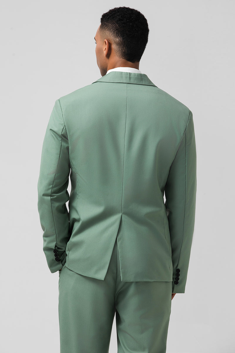 Load image into Gallery viewer, Peak Lapel Grey Green Single Breasted 2 Pieces Men&#39;s Suits