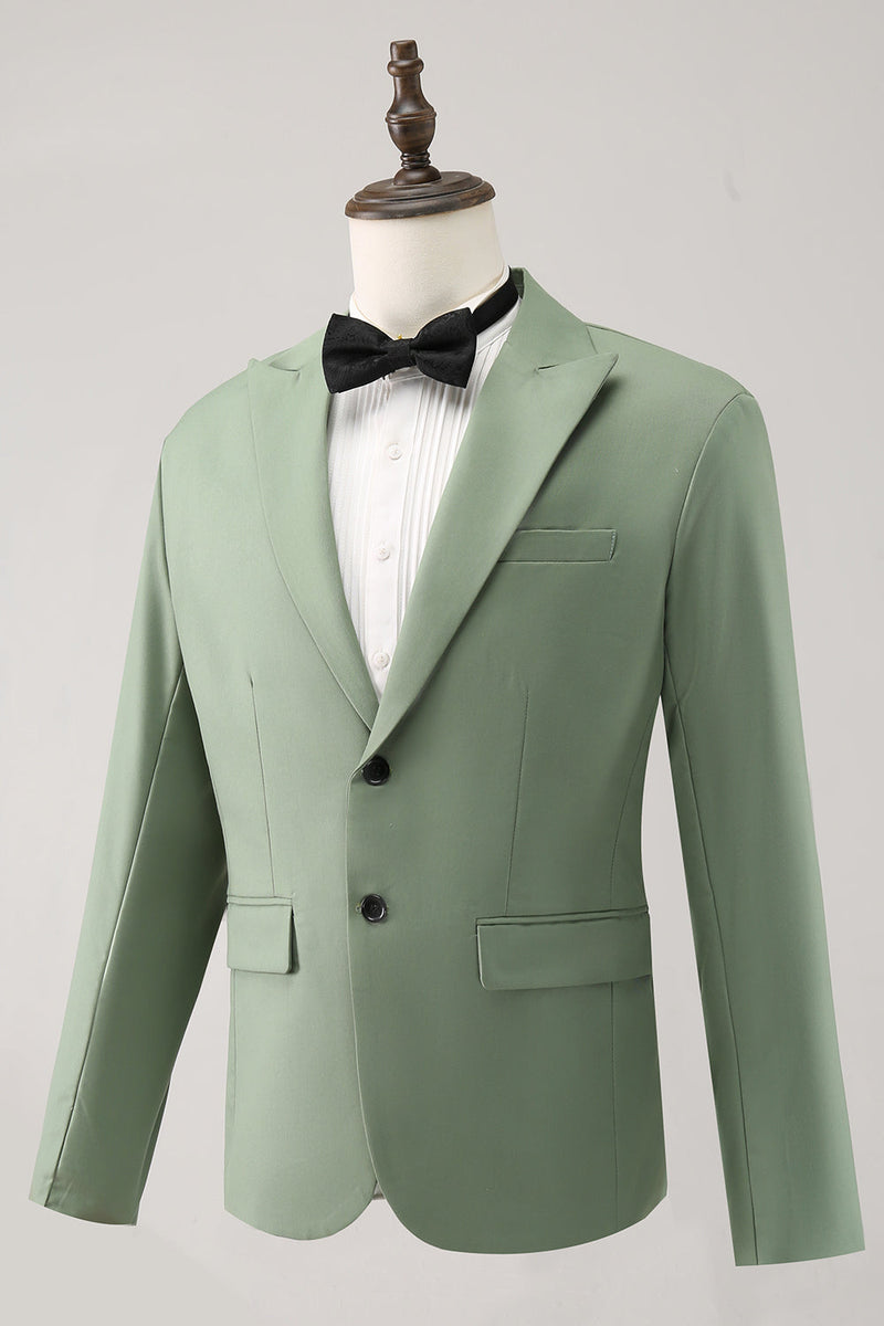 Load image into Gallery viewer, Grey Green 2 Piece Peak Lapel Single Breasted Men&#39;s Prom Suits